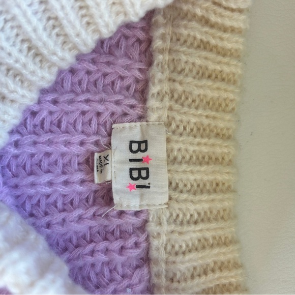 Bibi Chunky Knit Colorful Striped Sweater Size XL - Picture 5 of 9